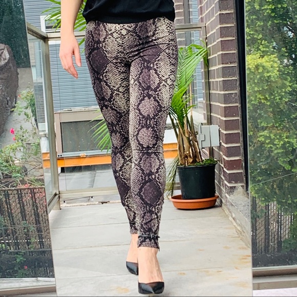REBECCA TAYLOR Python Stretchy Snakeskin Pants Reptile Leggings - Picture 10 of 16